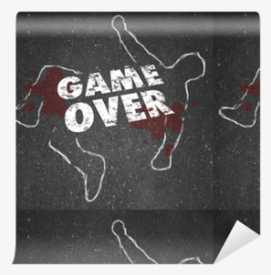 Game Over Body Chalk Outline Dead Person Wallpaper - Graphic Design