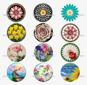 Hot Flower Glass Magnetic Button Fit Snap Jewelry Bead