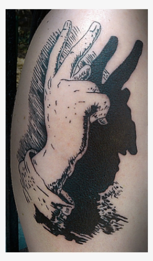 Devil Shadow Hand Black White - Temporary Tattoo