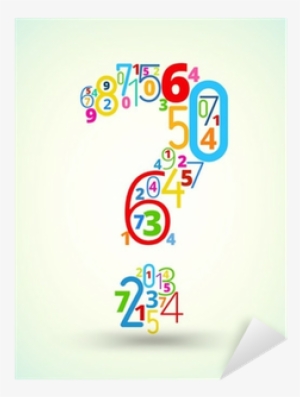 question mark , colored vector font from numbers sticker - question mark and numbers