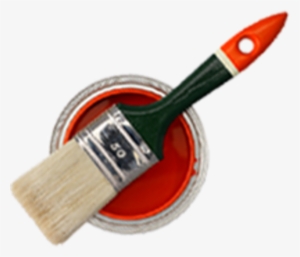 Paint Brush And Paint Tin
