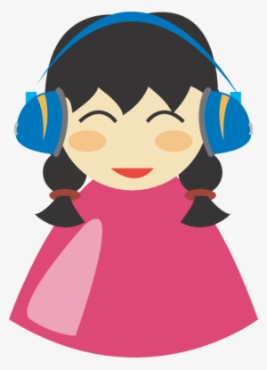 How To Set Use Girl With Headphone Svg Vector - Girl With Headphones Clipart