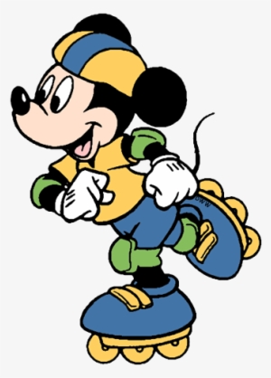 Mickey Mouse Clipart Ice Skating - Mickey Mouse On Roller Skates
