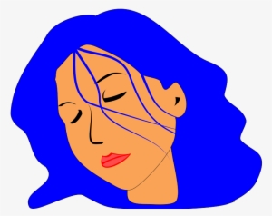 Native American Girl Clip Art Download - Blue Hair Clip Art