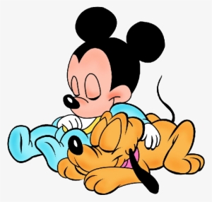 Gallery For Mickey Mouse Sleeping Clip Art - Baby Pluto And Mickey
