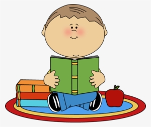 Boy Reading School Book - Reading A Book Clipart