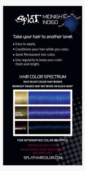 Midnight Indigo Hair Dye - Splat Rebellious Colors Long Lasting Hair Coloring