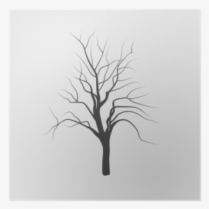 Vector Drawing Silhouettes Of Leafless Tree Poster - Silhouette