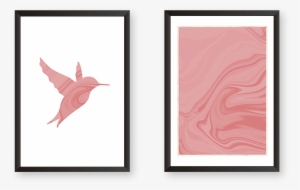 A Pink Bird With Marble Texture - Marble
