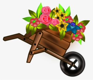 How To Set Use Wheelbarrow Of Flowers Svg Vector - Carrinho De Mão Desenho