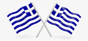 Two Wavy Flags - Greece Flags