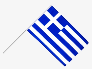 Greece Hand Waving Flag - Word Greece In Greek