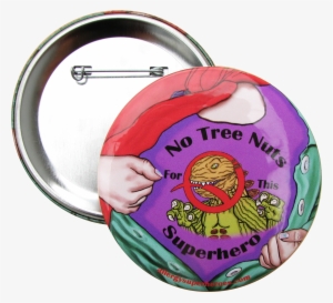 Tree Nut Allergy Superhero Girl Button - Badge