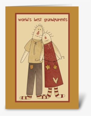 Primitive Folk Art Grandparents Day Greeting Card - National Grandparents Day