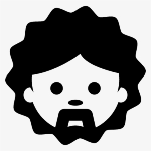 Man Face Curly Hair And Moustache Vector - Curly Hair Logo