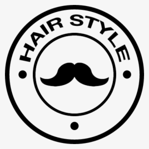 Hair Style Badge With A Mustache Vector - Bigote Barberia Dibujo
