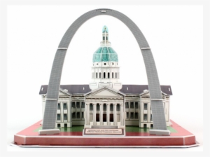 Gateway Arch And Old Courthouse - Cubic Fun 49 Gateway Old Courthouse Jefferson 3d Jigsaw
