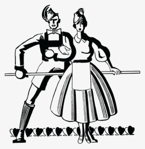 Free Clipart Of A Retro Black And White Couple Dancing - Old Coreldraw Graphics Book Vector
