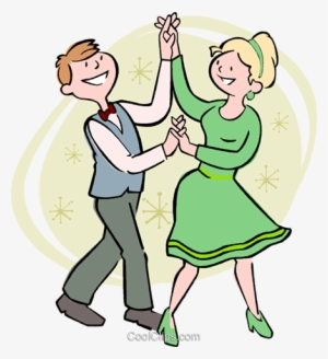 Couple Square Dancing Royalty Free Vector Clip Art - Cartoon Picture Of Dancing