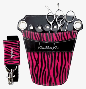 Hairdressing Scissor Pouches Kassaki Pink Zebra Floral - Kassaki Hairdressing Scissor Holster Pouch Bag