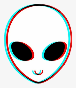 Alien Aliens Glitch Tumblr Stickers - Trippy Alien Png