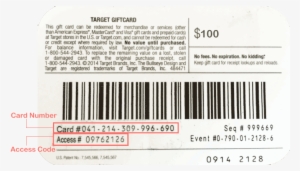 Card Back - Target Gift Card Code