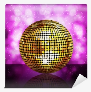 Sparkling Golden Disco Ball On A Glowing Purple Background - Various Artists / 100 Disco Classics