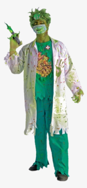 Zombie Doctor Costume With Mask - Biohazard Zombie Surgeon Costume
