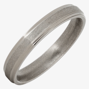 6mm Grooved Edge And Stone Finish Titanium Band