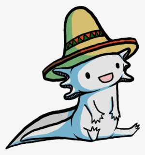 Axolotl, Happy, And Sombrero Image - Mexican Axolotl