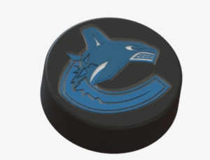 Vancouver Canucks Logo On Ice Hockey Puck 3d Print - Great White Shark