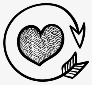 Heart With Round Arrow Vector - Heart And Arrow Round Icon