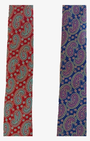 Royal Blue & Red Colorful Paisley Print Silk Italian - Tapestry