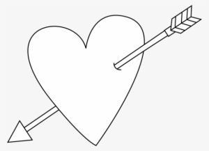 Heart Clipart Black And White - White Heart With Arrow