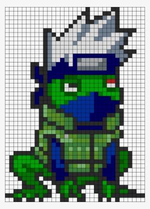 Hatake Kakashi Frog Mode Perler Bead Pattern / Bead - Naruto Kakashi Pixel Art