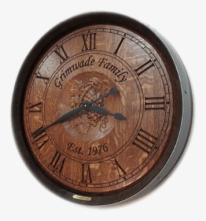 Personalized Carved Barrel Head Clock, Grapes