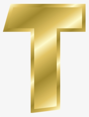 Gold Alphabet Letters - Transparent Gold Letter T