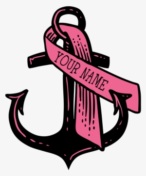 Personalized Pink Ribbon Anchor Mousepad By Admin Cp3269 - Personalized Pink Ribbon Anchor Round Ornament