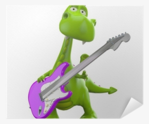 Dino Baby Green Glossy Dragon In Guitar Hero Poster - Dragon