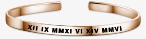 Roman Numeral Personalised Engravable Bangle Rose Gold