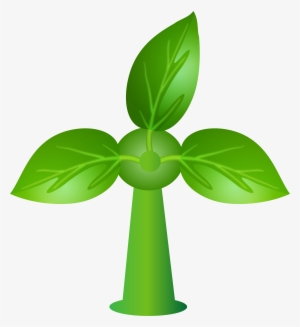 Green Leaves Wind Turbine Png Clip Art