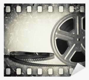 Grunge Old Motion Picture Film Reel With Film Strip - Film Stock