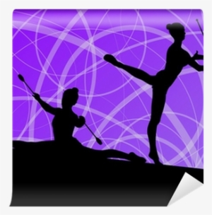 Active Young Girls Calisthenics Sport Gymnasts Silhouettes - Gymnastics