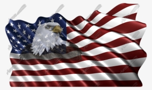 Waving American Flag Eagle Head Small - American Eagle Eagle Flag Transparent Png