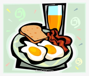 Bacon And Eggs Royalty Free Vector Clip Art Illustration - Reading Comprehension About Healthy Food