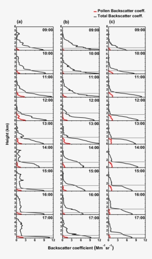 Vertical Profiles Of Aerosol Backscatter Coefficient - Black-and-white