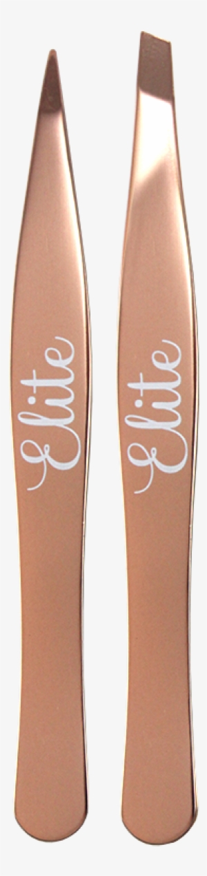 Elite Rose Gold Collection 2 Pack Tweezers 1 Slanted - Gold Collection 2