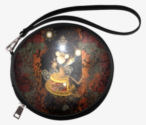 Steampunk, Funny Monkey Round Makeup Bag - Steampunk, Funny Monkey Shower Curtain