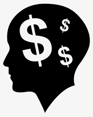 Man Bald Head With Dollars Symbols As Thoughts About - Thinking About Money Icon