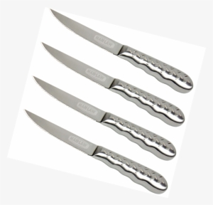 Man Law 4-piece Steak Knife Stainless Diamond Plate